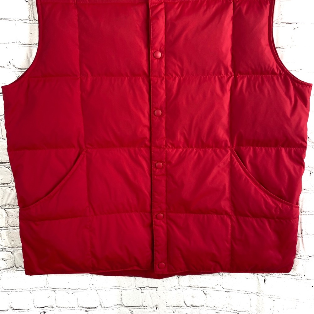 Red Goose Down Feather Puffer Vest Jacket Sz L - Picture 4 of 7